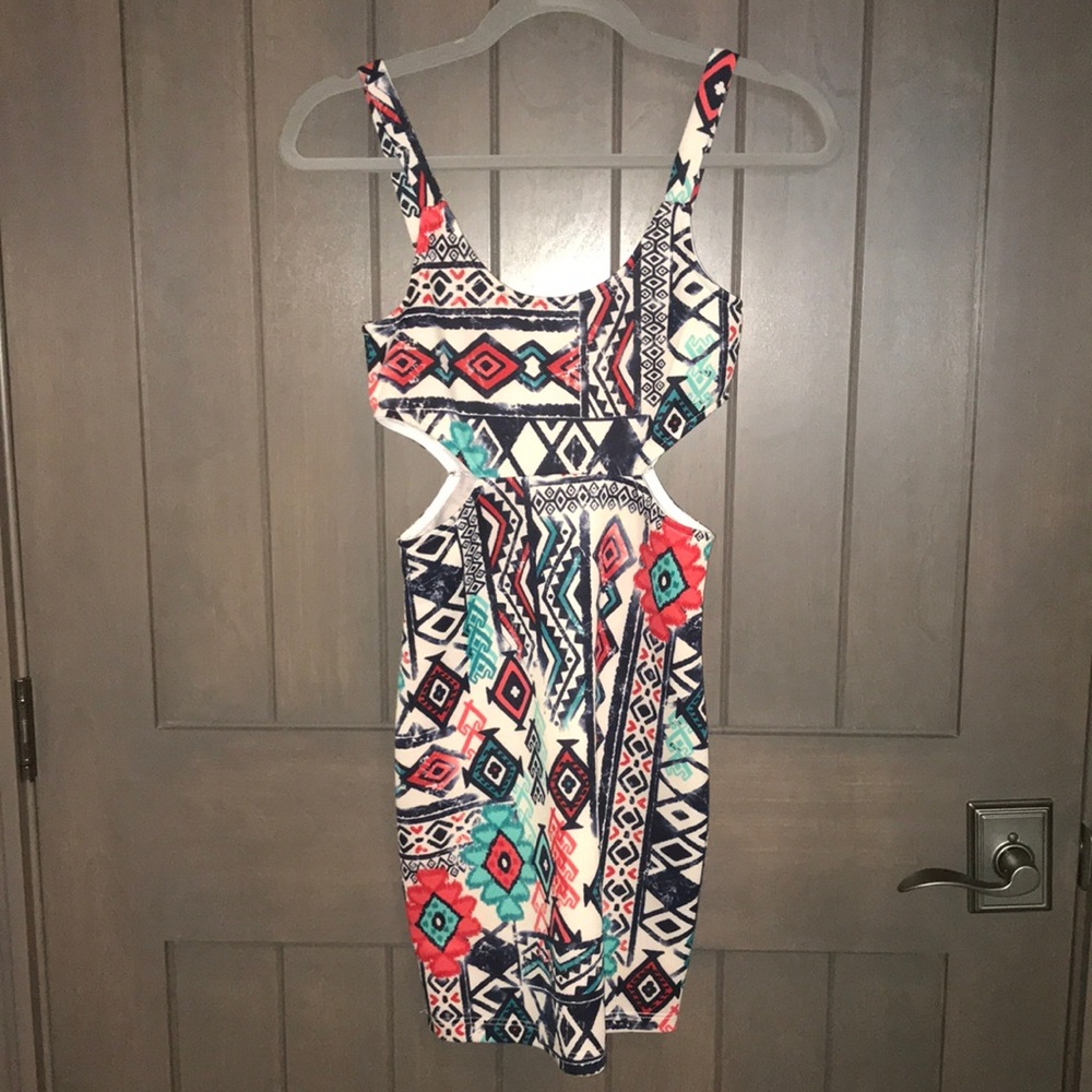 Love Culture Bodycon cut out dress-multicolor